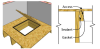 A weatherstripping gasket is installed on the framing that the crawlspace hatch panel rests on.