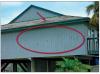 This home was hit by wind-borne debris including asphalt shingles blown off neighboring homes, in 140 to 150 mph hurricane winds. 