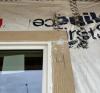 Right - Joints, seams, and nails in window trim have been caulked and seams in house wrap have been taped.