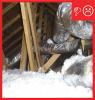 Wrong: Ducts are not laid across the lower truss cords or ceiling, but are hung from the rafters by straps. As a result, ductwork is not buried