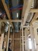 All of the ductwork for the efficient (8.5 HSPF, 15 SEER) heat pump is mastic sealed and installed in conditioned space.